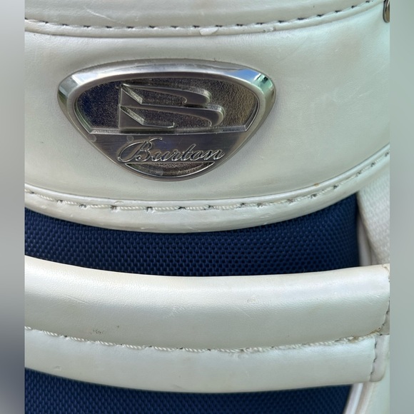 Leather Pearl White Burton Golf Bag Breakers Palm Beach Leather 10 Way, Nice - Picture 8 of 12